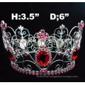 Voll runde Krone Tiara rosa und roter Stein